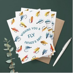 Fly Fishing Father's Day Greeting Card | Handmade Watercolor Father's Day Card | Funny Fishing Greeting Card for Dad