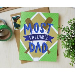 Most Valuable Dad, Happy Father's Day, Baseball Fan, Father's Day Card, Dad, Daddy, Sweet, Sentimental, Greeting Card, Stationery, MVP