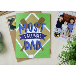 Most Valuable Dad, Happy Father's Day, Baseball Fan, Father's Day Card, Dad, Daddy, Sweet, Sentimental, Greeting Card, Stationery, MVP