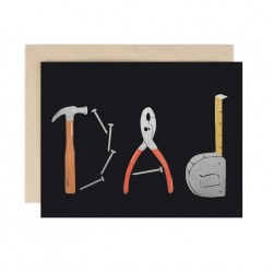 Dad Tools - Father's Day Card with silver foil