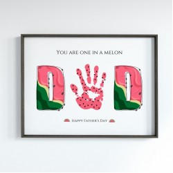 Custom Fathers Day Handprint Craft, You're One In a Melon Print, Fathers Day Handprint Art, Dad Gift from Kids, Printable DIY Kids Keepsake